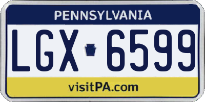 PA license plate LGX6599