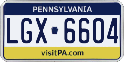PA license plate LGX6604