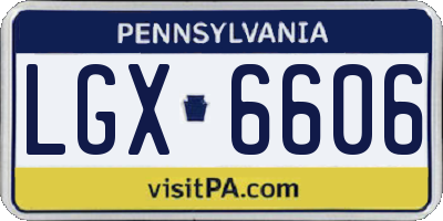 PA license plate LGX6606
