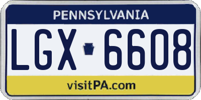 PA license plate LGX6608