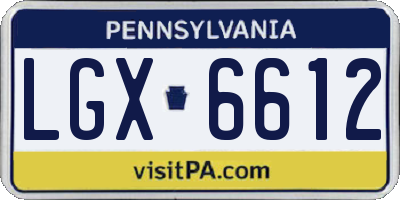 PA license plate LGX6612