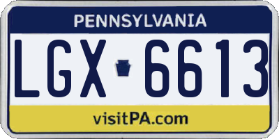 PA license plate LGX6613