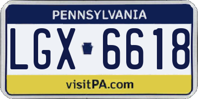 PA license plate LGX6618