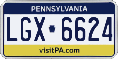 PA license plate LGX6624