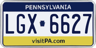 PA license plate LGX6627