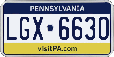PA license plate LGX6630