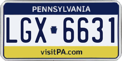 PA license plate LGX6631