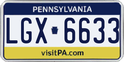 PA license plate LGX6633