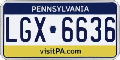 PA license plate LGX6636
