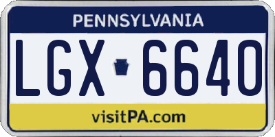 PA license plate LGX6640