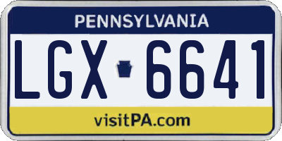 PA license plate LGX6641