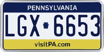 PA license plate LGX6653