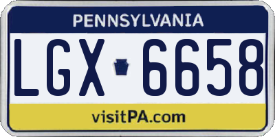 PA license plate LGX6658