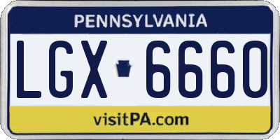 PA license plate LGX6660
