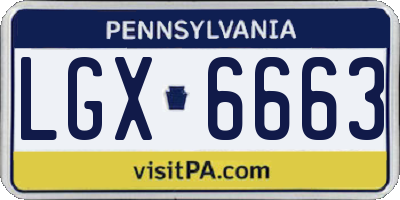 PA license plate LGX6663