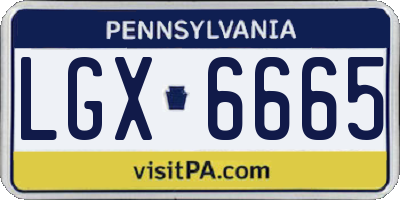 PA license plate LGX6665