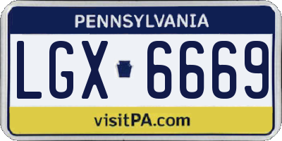 PA license plate LGX6669
