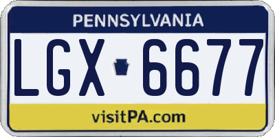 PA license plate LGX6677