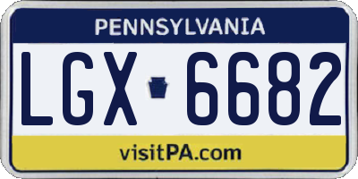 PA license plate LGX6682
