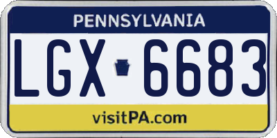 PA license plate LGX6683