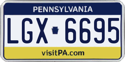 PA license plate LGX6695