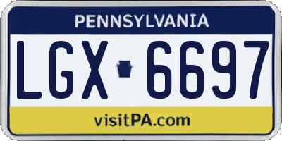 PA license plate LGX6697