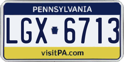 PA license plate LGX6713