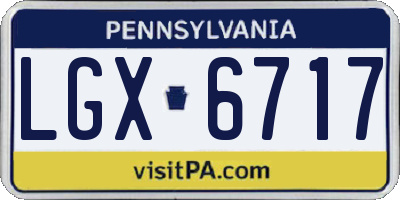 PA license plate LGX6717