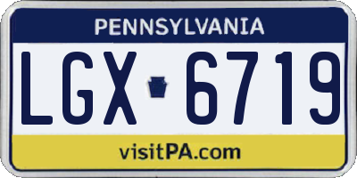 PA license plate LGX6719