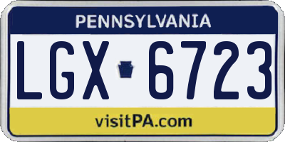 PA license plate LGX6723