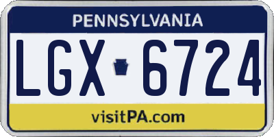 PA license plate LGX6724