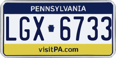 PA license plate LGX6733