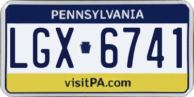 PA license plate LGX6741