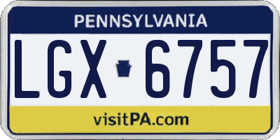 PA license plate LGX6757