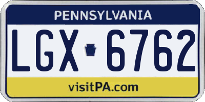 PA license plate LGX6762
