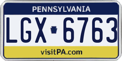 PA license plate LGX6763