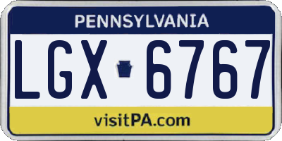 PA license plate LGX6767