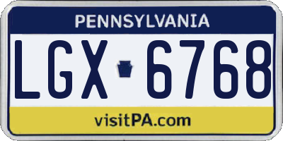 PA license plate LGX6768