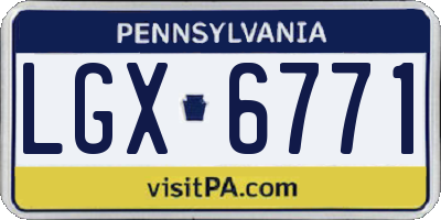 PA license plate LGX6771