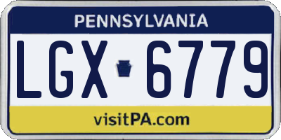 PA license plate LGX6779