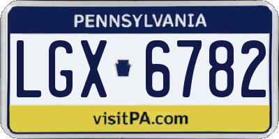 PA license plate LGX6782