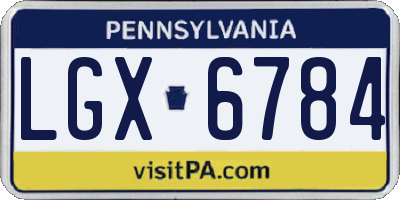 PA license plate LGX6784