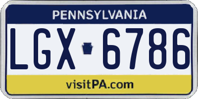 PA license plate LGX6786