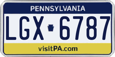 PA license plate LGX6787