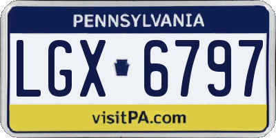PA license plate LGX6797