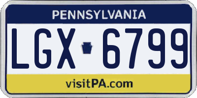 PA license plate LGX6799