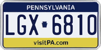 PA license plate LGX6810