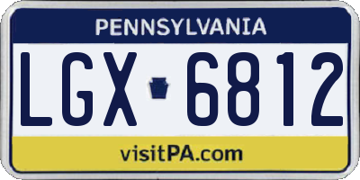 PA license plate LGX6812