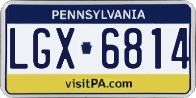 PA license plate LGX6814