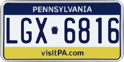 PA license plate LGX6816